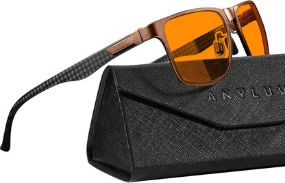 Blue Light Glasses Men, Relieve Eyestrain and Eye Protection, Al-Mg Metal Computer Blue Light Blocking Glasses