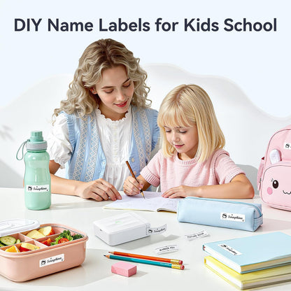 D110 Upgraded Label Maker, Mini Label Printer, Portable Label Maker Machine with Tape Bluetooth Thermal Labelling Machine Small Sticker Printer for Home Kitchen School Office Store, White