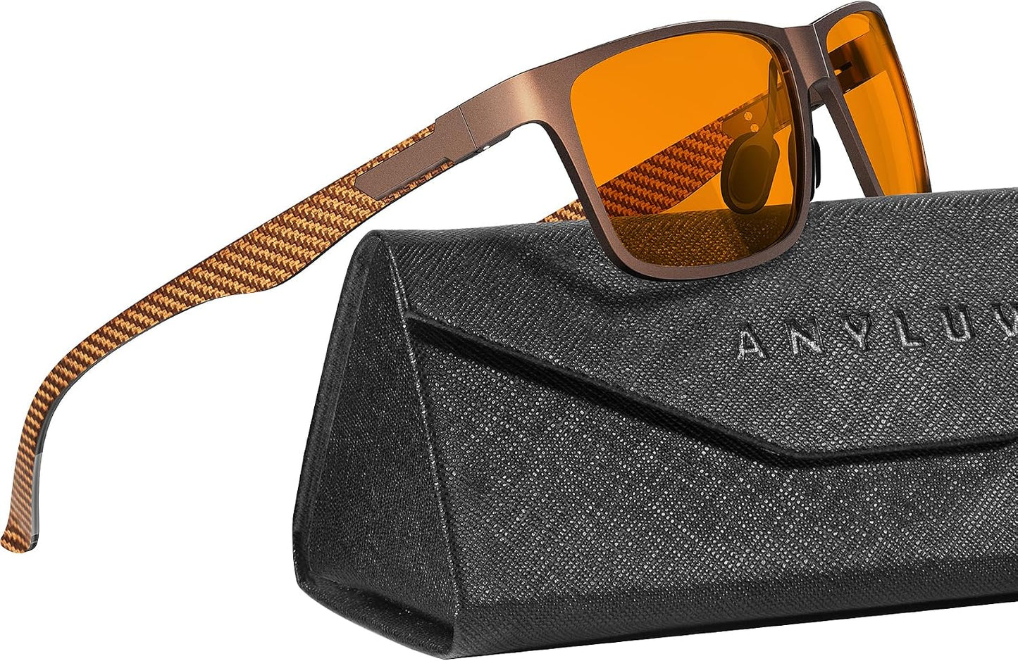 Blue Light Glasses Men, Relieve Eyestrain and Eye Protection, Al-Mg Metal Computer Blue Light Blocking Glasses