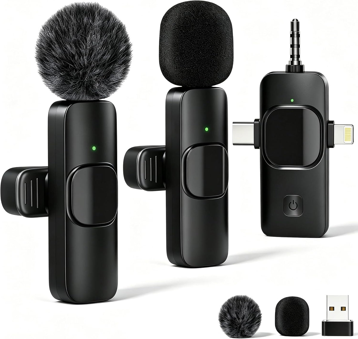 Wireless Lavailer Microphones for Android Iphone Ipad Laptop & Camera, USB-C, Wireless Mini Microphone for Video Recording, Vlog, Youtube, Tiktok