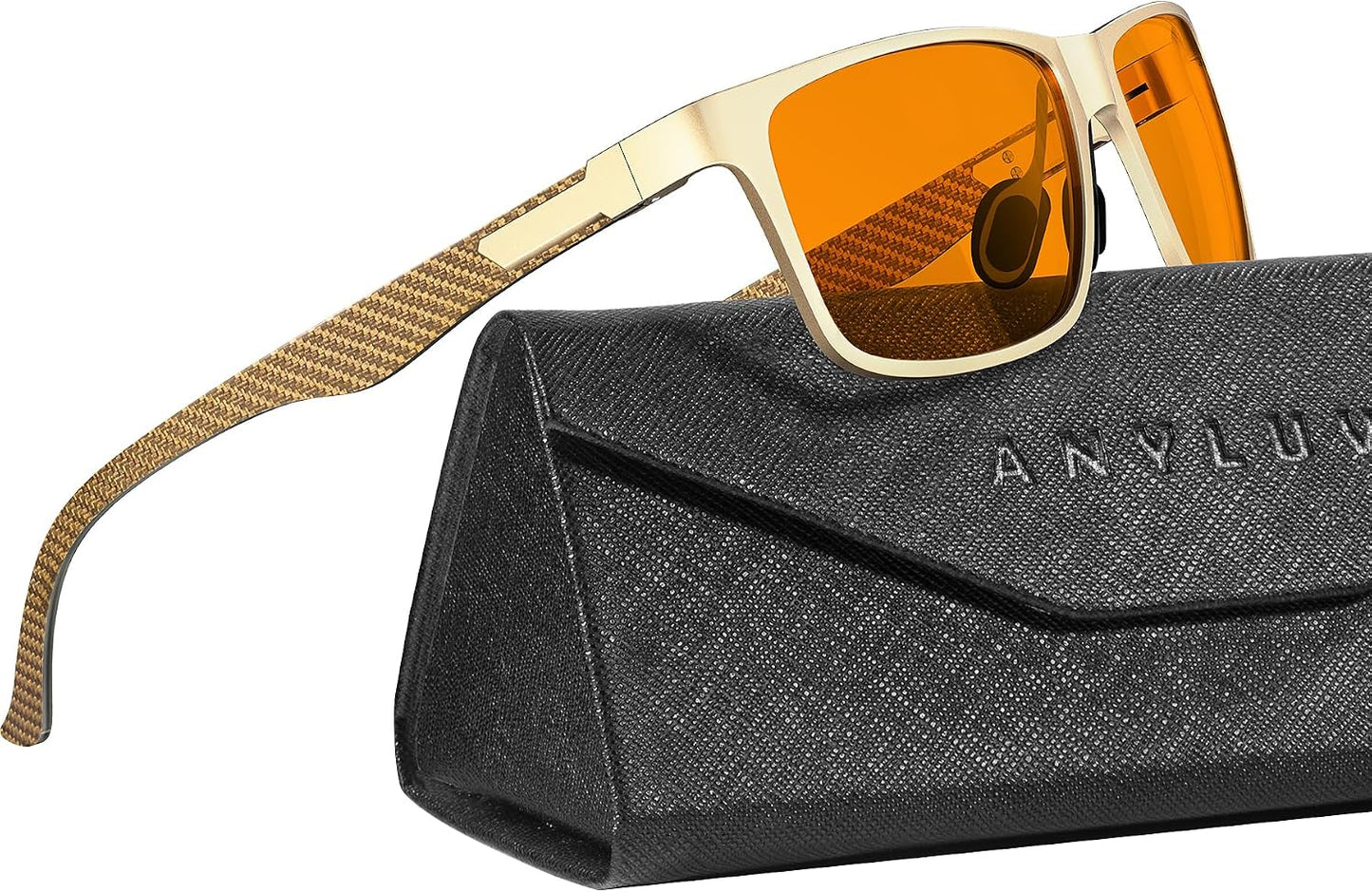 Blue Light Glasses Men, Relieve Eyestrain and Eye Protection, Al-Mg Metal Computer Blue Light Blocking Glasses