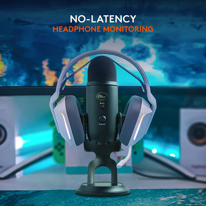Creators Blue Yeti USB Microphone for PC, Mac, Gaming, Recording, Streaming, Podcasting, Studio and Computer Condenser Mic with Blue VO!CE Effects, 4 Pickup Patterns, Plug and Play - Blackout