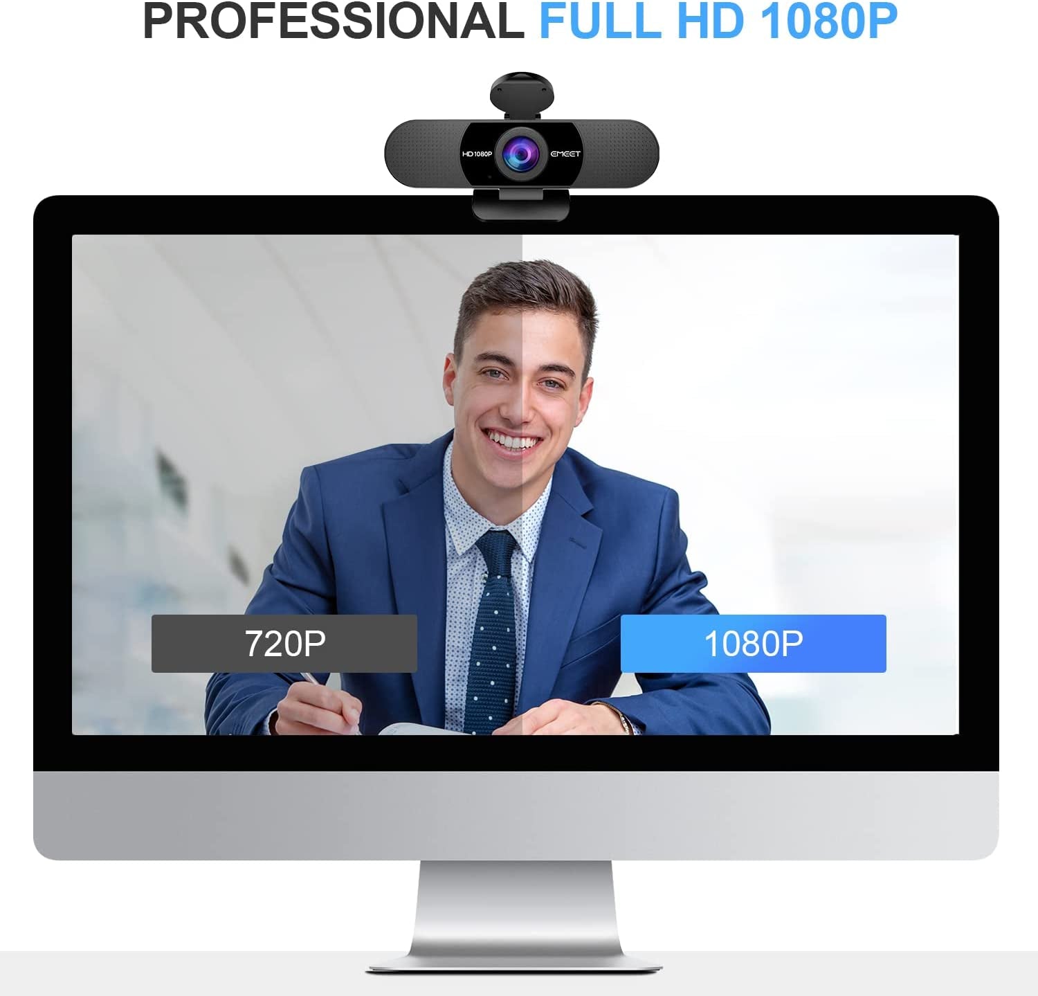 1080P Webcam with Microphone, C960 Web Camera, 2 Mics Streaming Webcam, 90°FOV Computer Camera, Plug and Play USB Web Cam for Online Calling/Conferencing, Zoom/Teams/Facetime/Youtube, Laptop/Pc