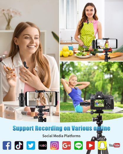 Wireless Lavailer Microphones for Android Iphone Ipad Laptop & Camera, USB-C, Wireless Mini Microphone for Video Recording, Vlog, Youtube, Tiktok