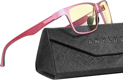 Blue Light Glasses Men, Relieve Eyestrain and Eye Protection, Al-Mg Metal Computer Blue Light Blocking Glasses
