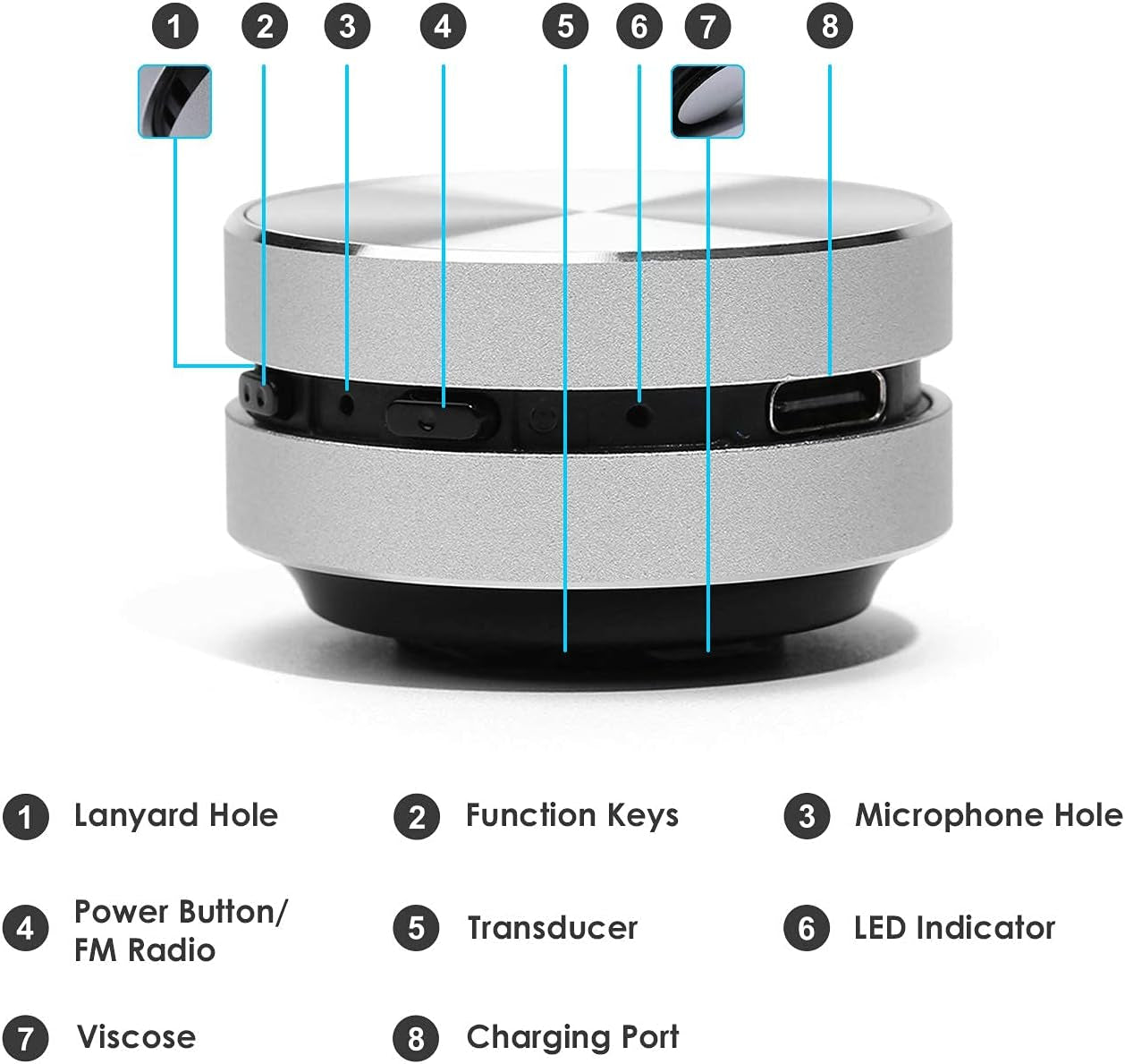 Bluetooth Mini Speaker Bone Conduction Portable Wireless Speaker Stereo Bass Sound Creative Portable Speakers Mini Size Music Player for Home,Outdoor,Travel (Black)