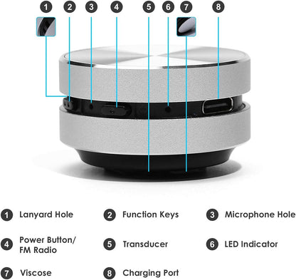 Bluetooth Mini Speaker Bone Conduction Portable Wireless Speaker Stereo Bass Sound Creative Portable Speakers Mini Size Music Player for Home,Outdoor,Travel (Black)