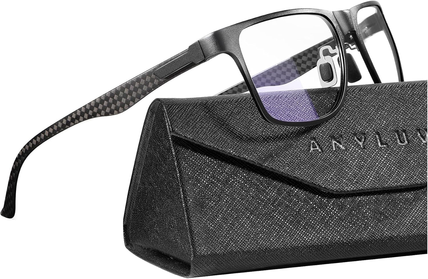 Blue Light Glasses Men, Relieve Eyestrain and Eye Protection, Al-Mg Metal Computer Blue Light Blocking Glasses