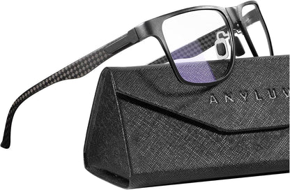 Blue Light Glasses Men, Relieve Eyestrain and Eye Protection, Al-Mg Metal Computer Blue Light Blocking Glasses