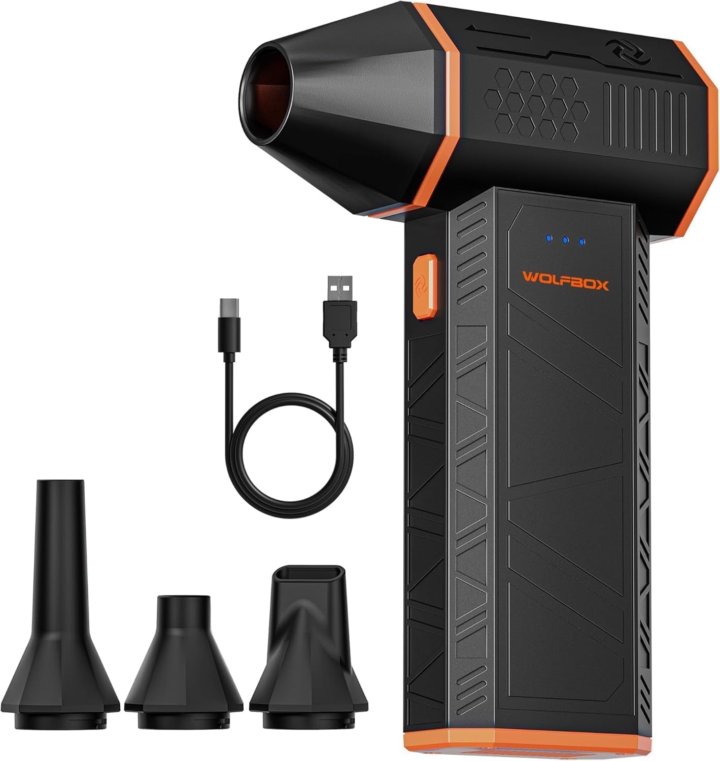 Megaflow 50 Electric Air Duster-110000Rpm Super Power Cordless Air Duster, 3-Gear Adjustable Mini Blower with Rechargeable Battery, Dust Blower for Computer, Keyboard, House, Outdoor and Car