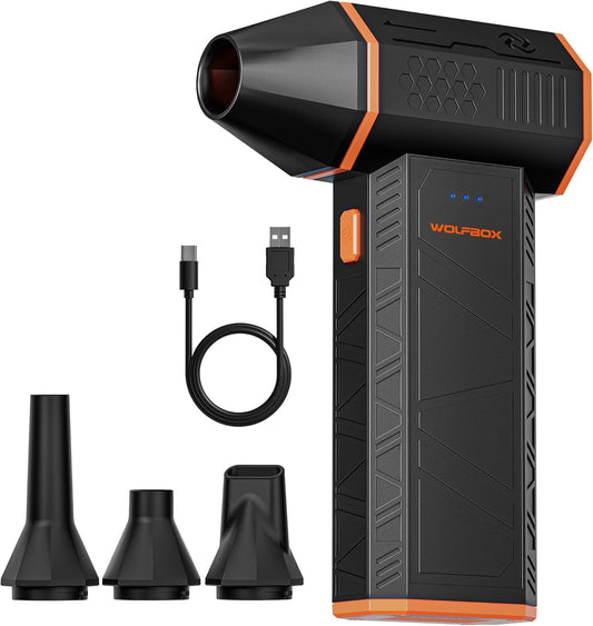 Megaflow 50 Electric Air Duster-110000Rpm Super Power Cordless Air Duster, 3-Gear Adjustable Mini Blower with Rechargeable Battery, Dust Blower for Computer, Keyboard, House, Outdoor and Car