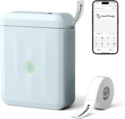 D110 Upgraded Label Maker, Mini Label Printer, Portable Label Maker Machine with Tape Bluetooth Thermal Labelling Machine Small Sticker Printer for Home Kitchen School Office Store, White