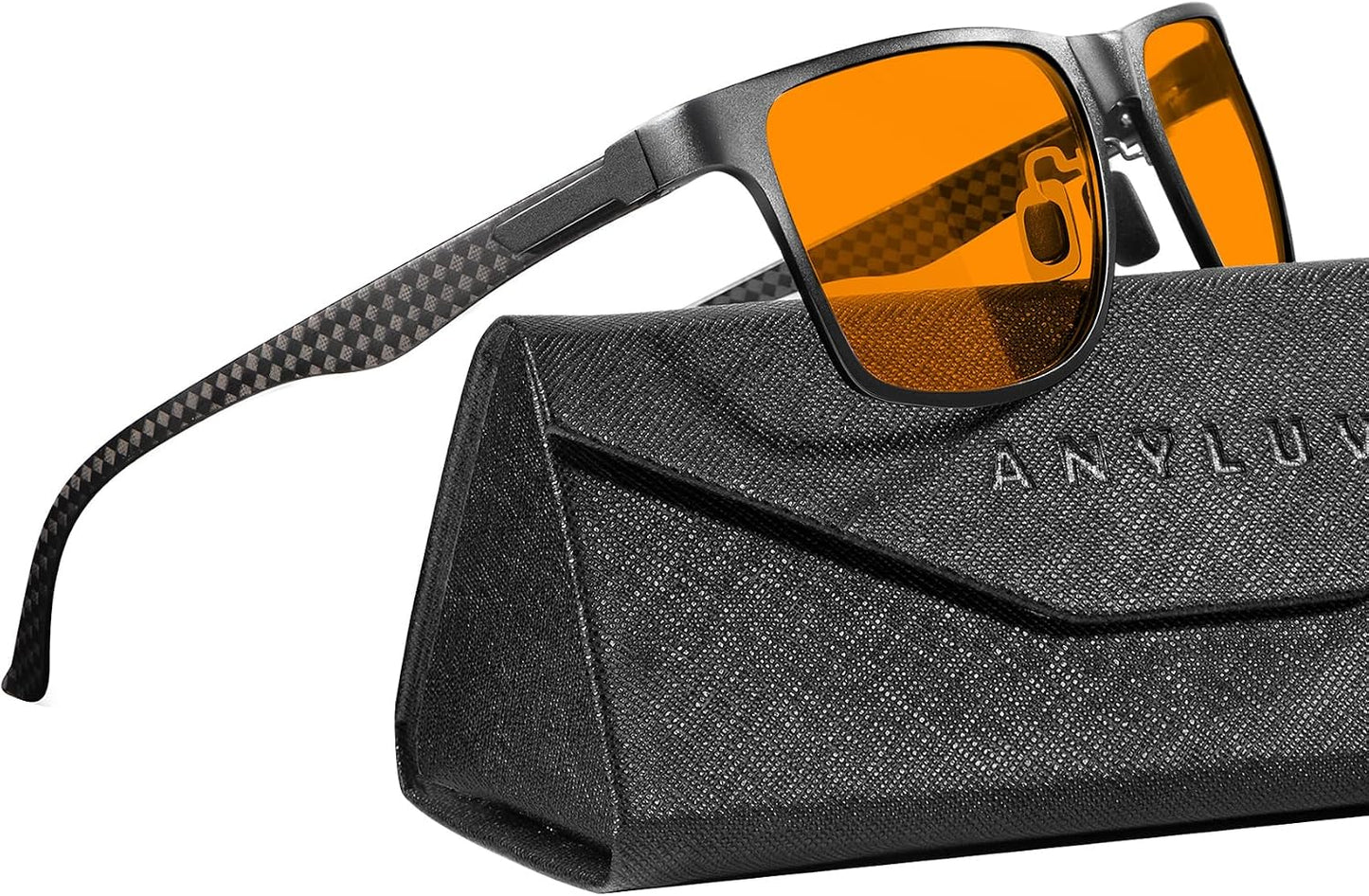 Blue Light Glasses Men, Relieve Eyestrain and Eye Protection, Al-Mg Metal Computer Blue Light Blocking Glasses