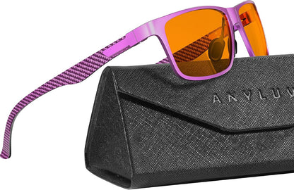 Blue Light Glasses Men, Relieve Eyestrain and Eye Protection, Al-Mg Metal Computer Blue Light Blocking Glasses