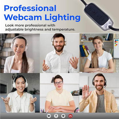 Video Conference Lighting - Webcam Light for Streaming, LED Monitor and Laptop Light for Video Conferencing, Zoom Lighting for Computer, Replace Ring Light for Zoom Meetings, Double Kit