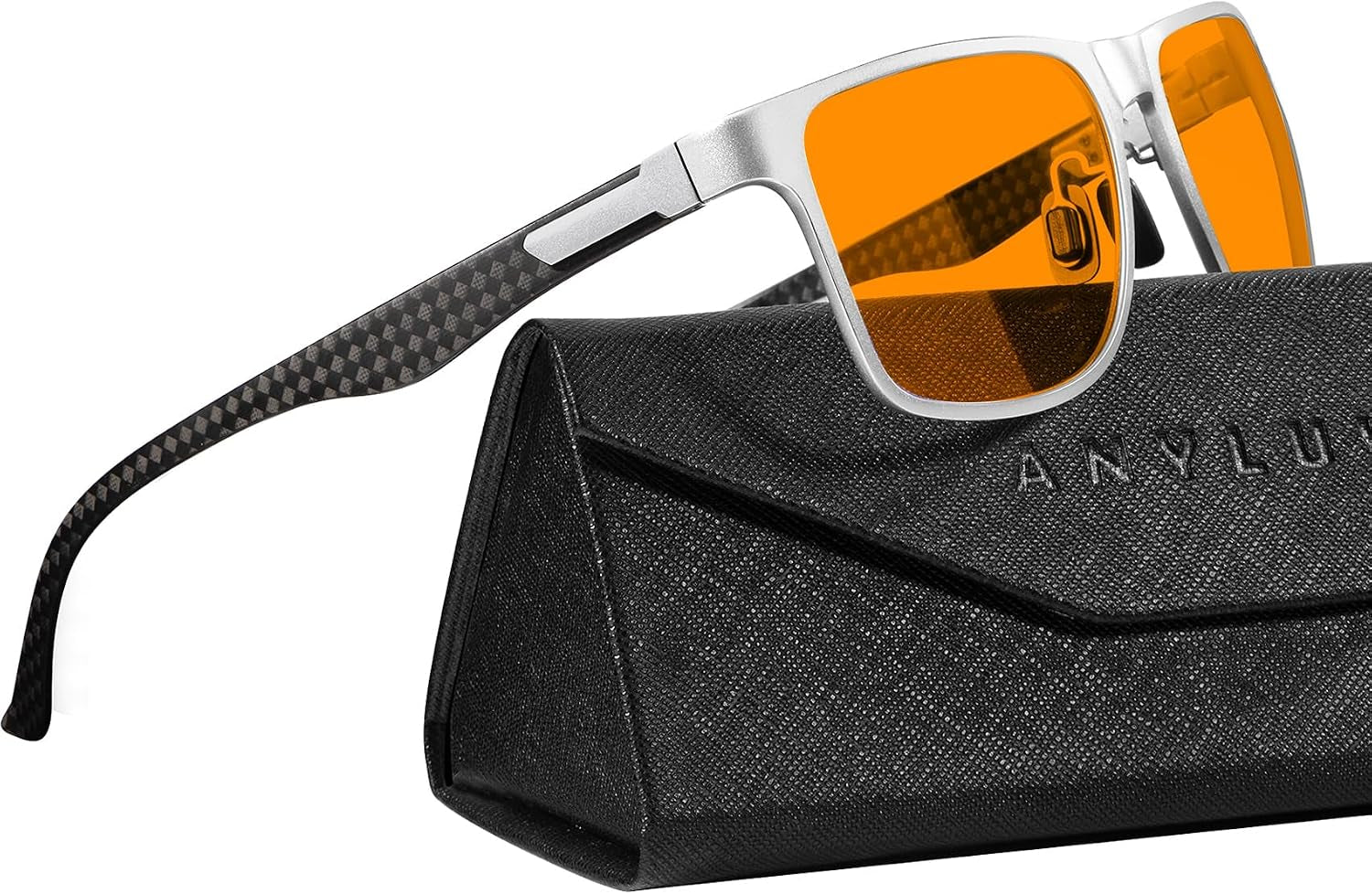 Blue Light Glasses Men, Relieve Eyestrain and Eye Protection, Al-Mg Metal Computer Blue Light Blocking Glasses