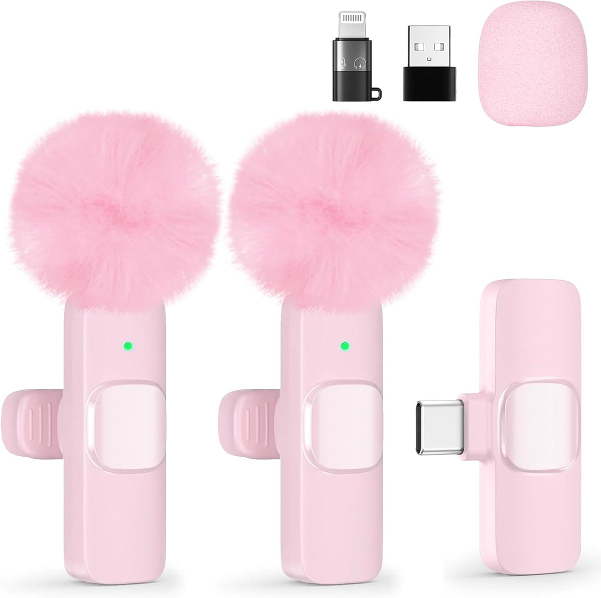 Wireless Lavailer Microphones for Android Iphone Ipad Laptop & Camera, USB-C, Wireless Mini Microphone for Video Recording, Vlog, Youtube, Tiktok