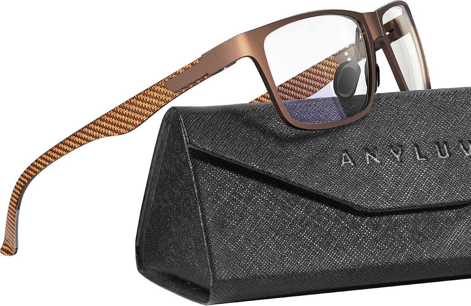 Blue Light Glasses Men, Relieve Eyestrain and Eye Protection, Al-Mg Metal Computer Blue Light Blocking Glasses
