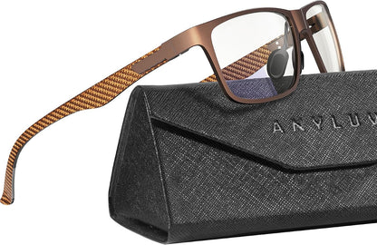 Blue Light Glasses Men, Relieve Eyestrain and Eye Protection, Al-Mg Metal Computer Blue Light Blocking Glasses